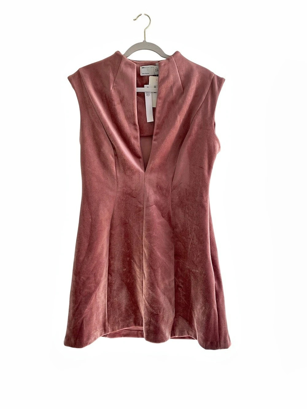 ASOS DESIGN Pink Velvet Mini Dress NWT